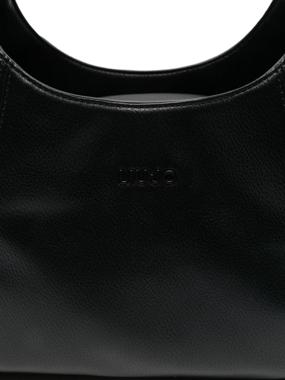 Shop Liu •jo Logo Lettering Shoulder Bag In Black