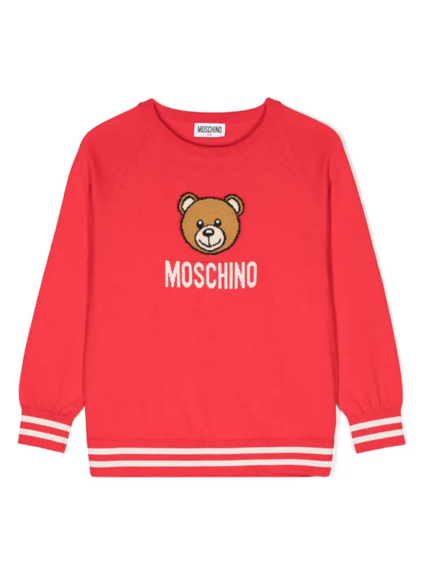 MOSCHINO テディベアセーター Moschino テディベア セーター | レッド | FARFETCH JP