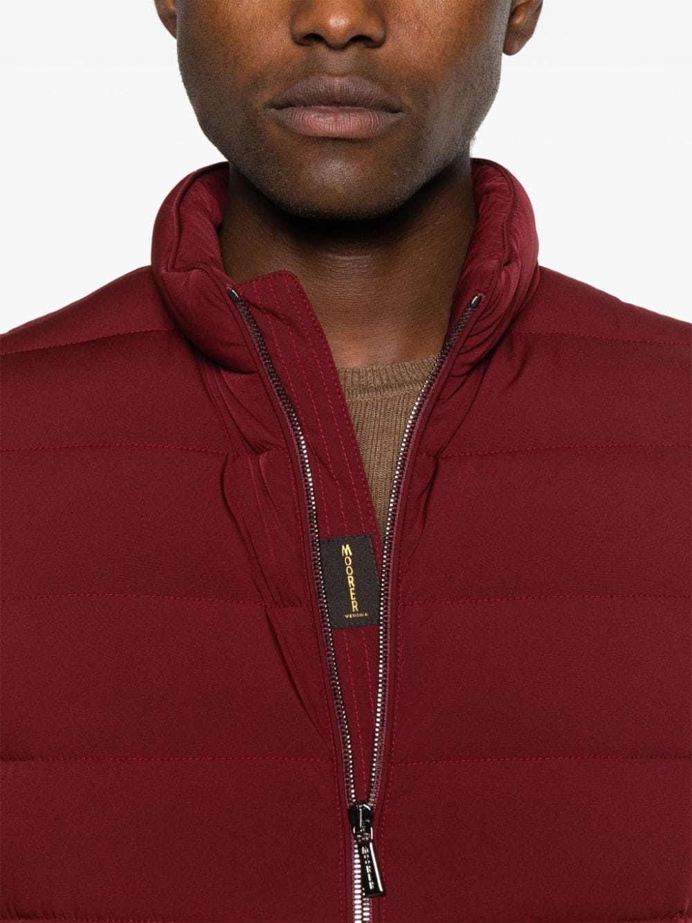 Shop Moorer Oliver-kn Padded Gilet In Red