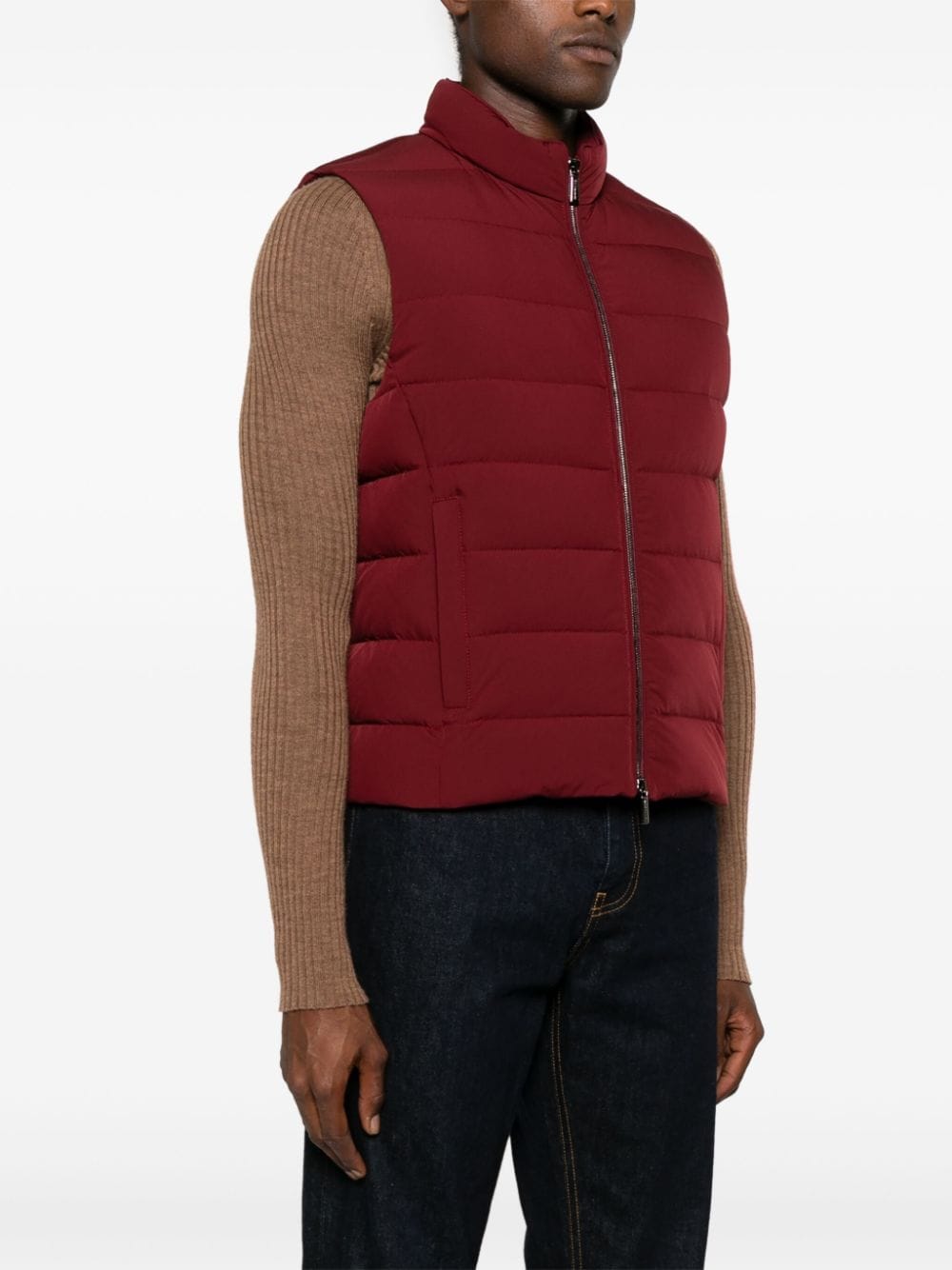 Shop Moorer Oliver-kn Padded Gilet In Red