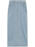 MSGM denim midi skirt - Blue