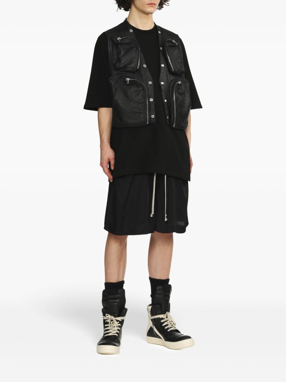 Rick Owens wide-leg shorts - Zwart