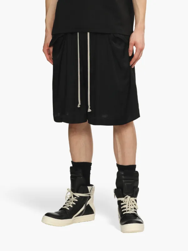 Rick Owens 24FW クラシック コットン ワイドショートパンツ Rick Owens ワイド ショートパンツ | ブラック | FARFETCH JP