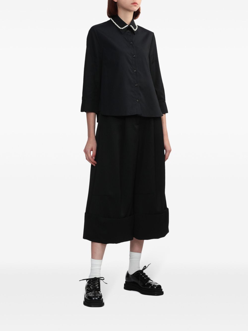 Simone Rocha pleated cullotes - Zwart