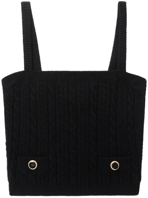Alessandra Rich cable-knit wool top 