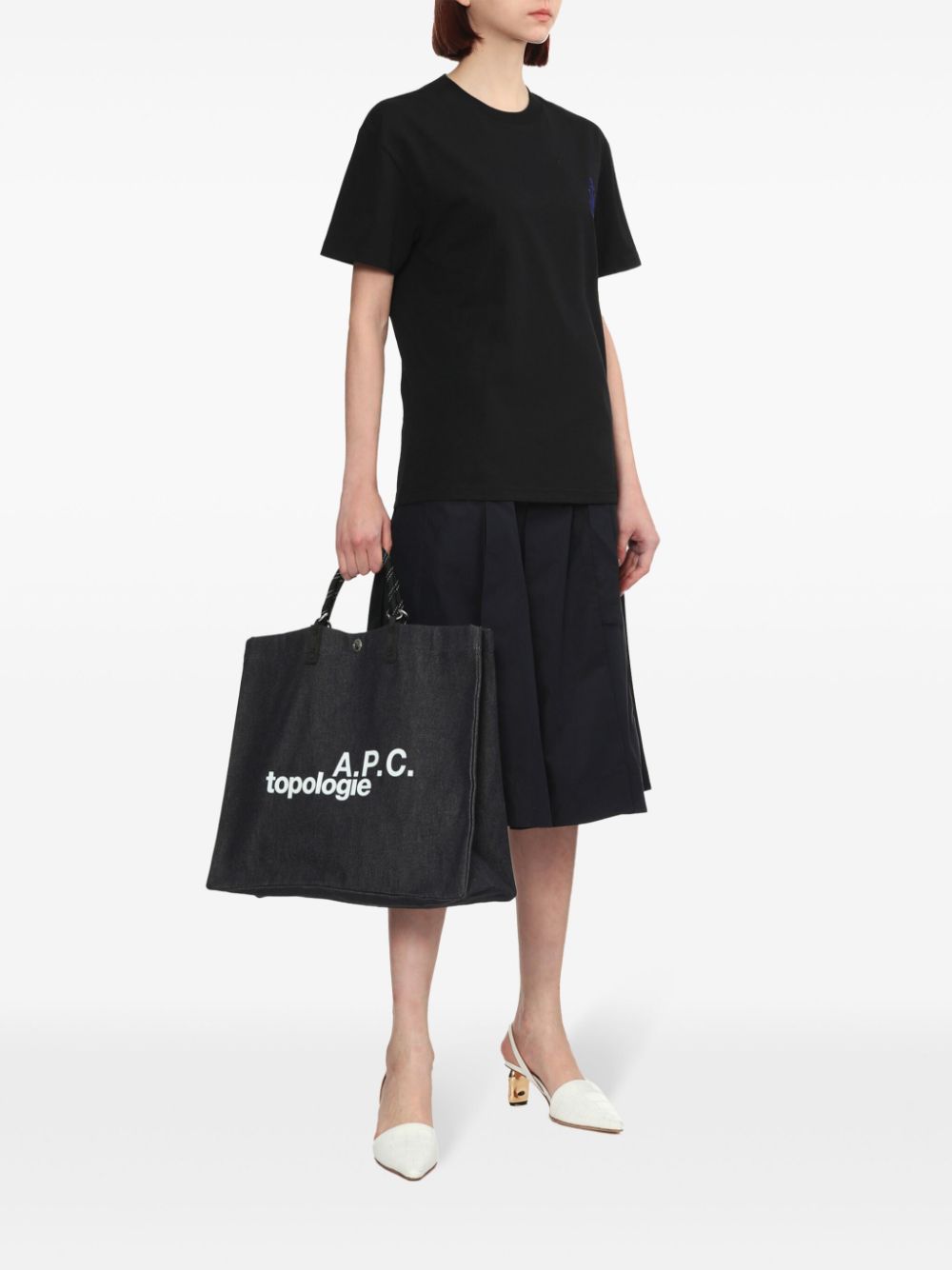 A.P.C. Topologie tote bag - Blauw