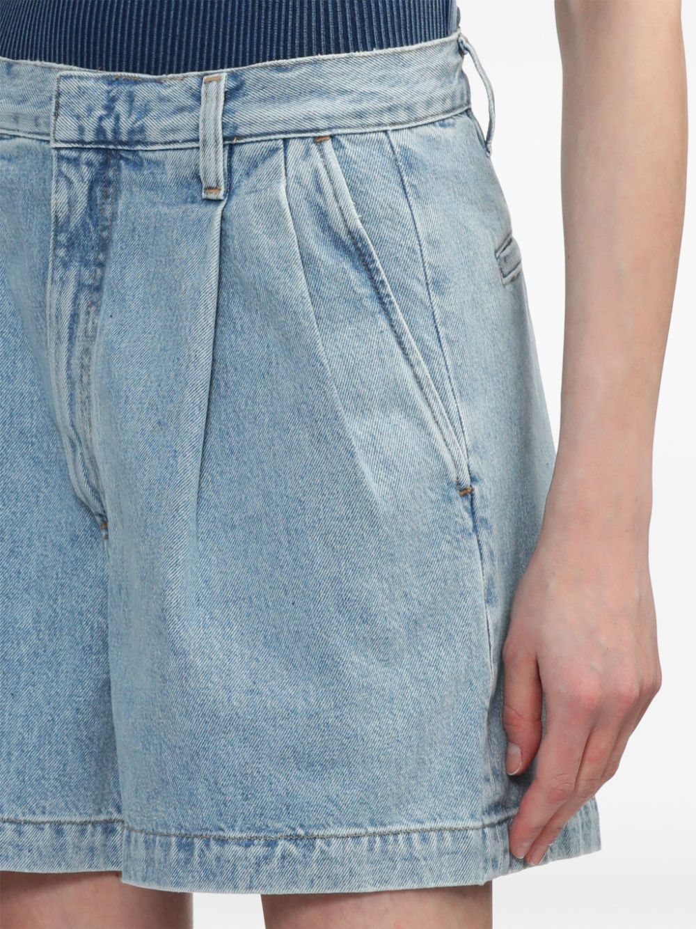 Shop Agolde Becker Denim Shorts In Blue