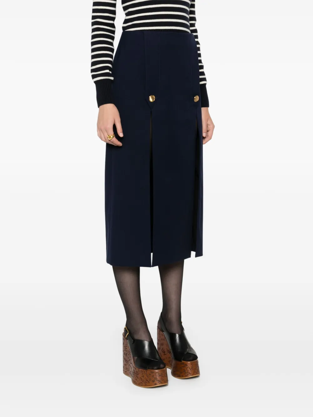 Chloé Midi-rok met zijsplit Blauw