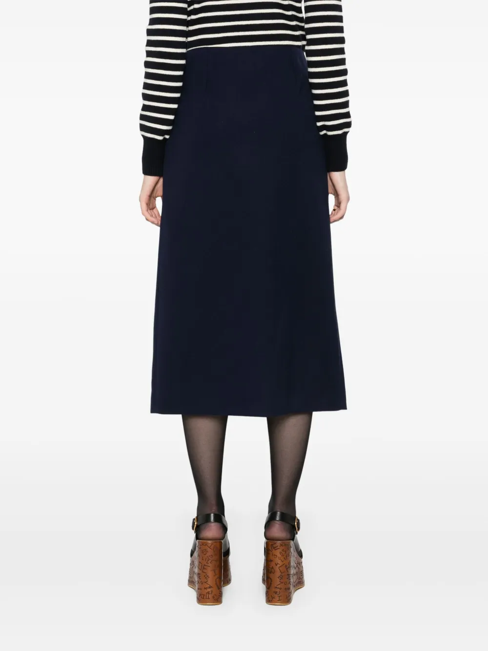 Chloé Midi-rok met zijsplit Blauw