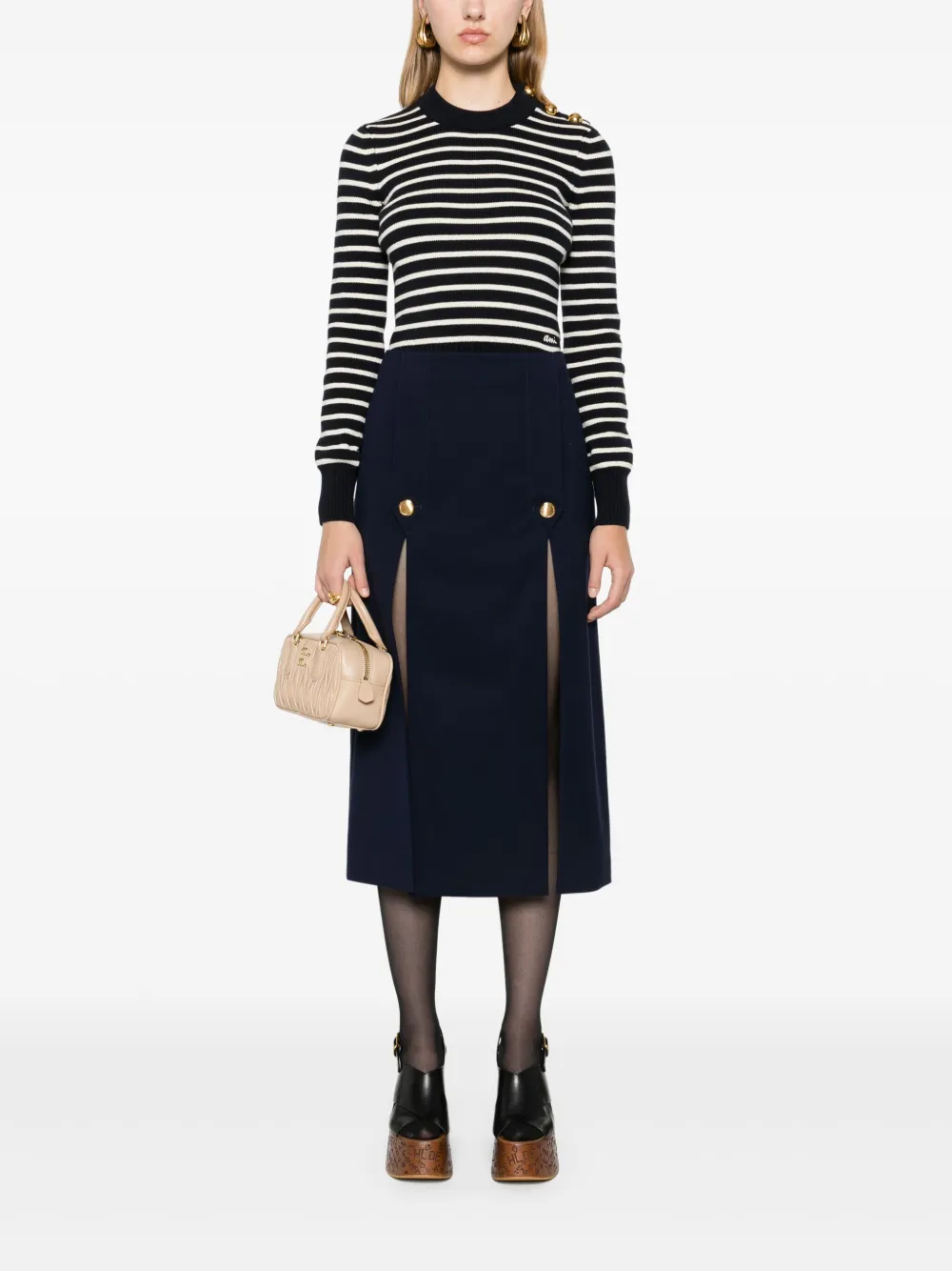 Chloé Midi-rok met zijsplit Blauw