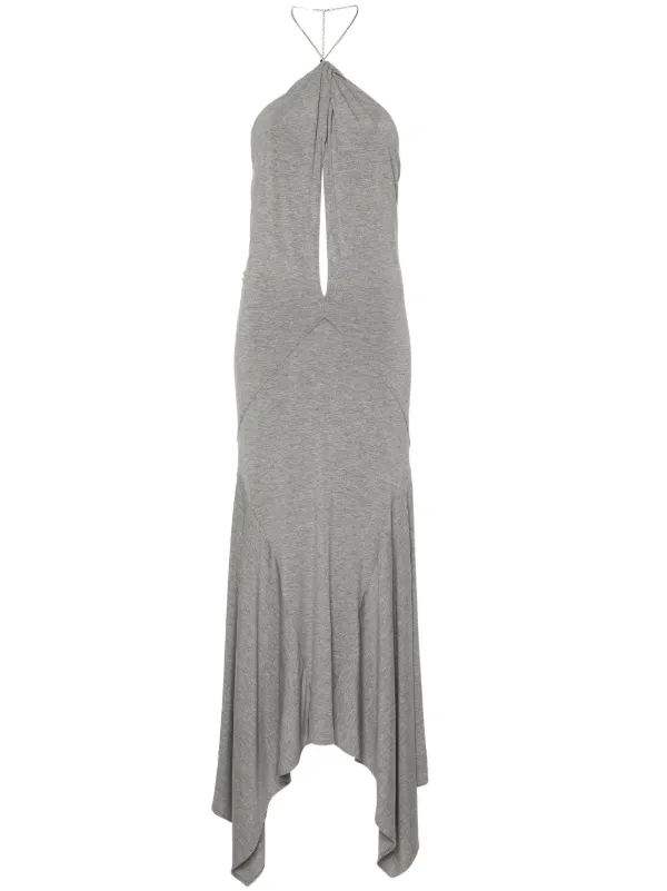 ワンピース THE ATTICO Woman Dress Grey 250WCA00393JJF006AA 183 Halterneck maxi dress in grey - The Attico | Mytheresa