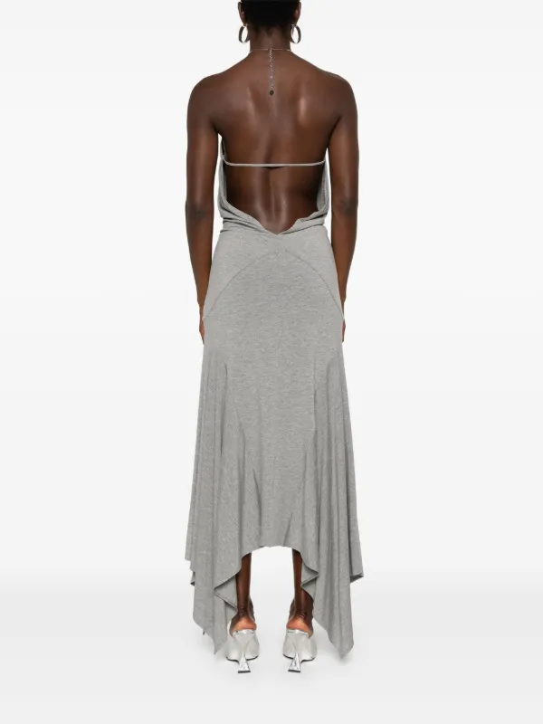 The Attico Keyhole cut-out Maxi Dress | Grey | FARFETCH