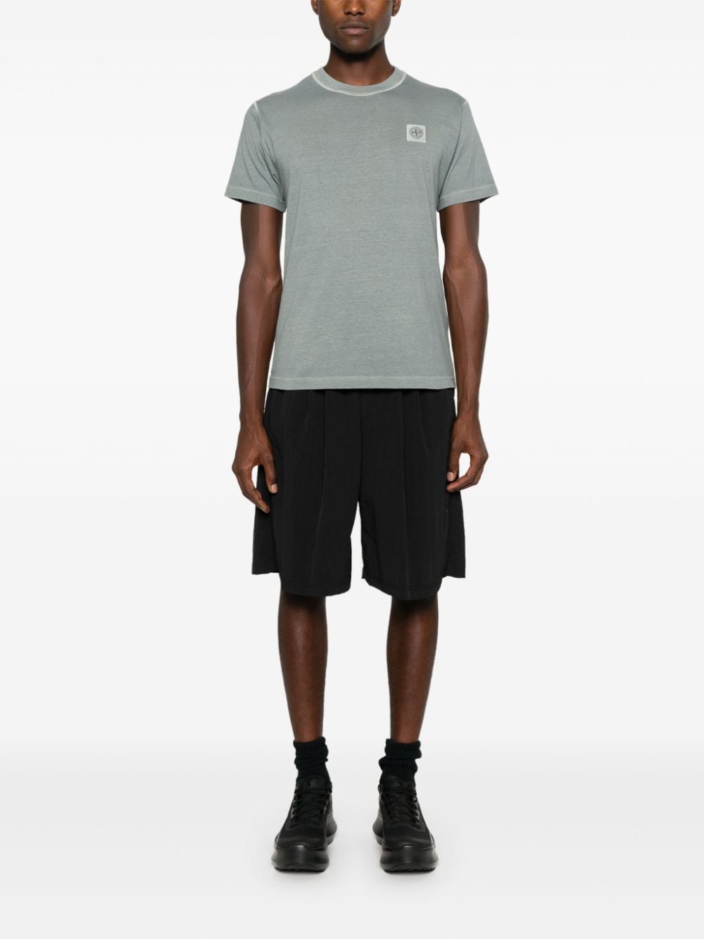 Stone Island T-shirt met Compass-logopatch - Grijs