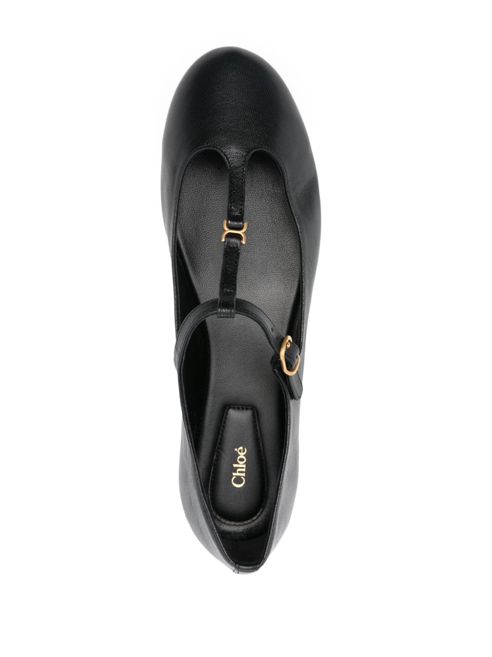 Shop Chloé Marcie Leather Ballerina Shoes In Black