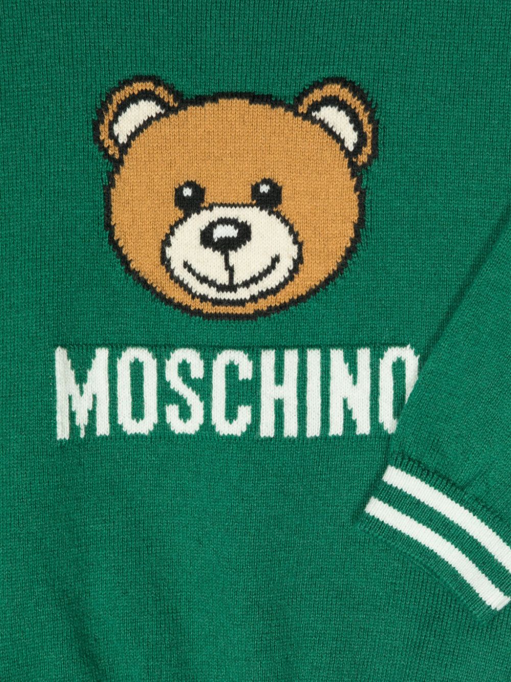 Shop Moschino Teddy-bear Knitted Jumper In Grün