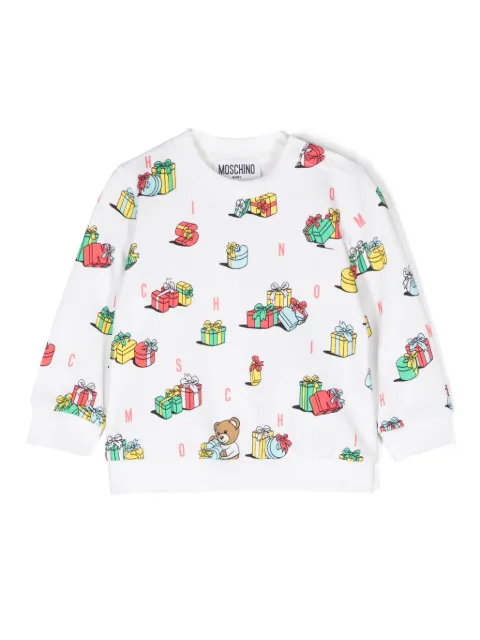 Moschino Kids motif-print cotton sweatshirt
