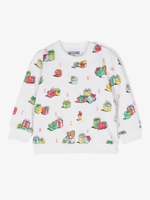 Moschino Kids motif-print cotton sweatshirt