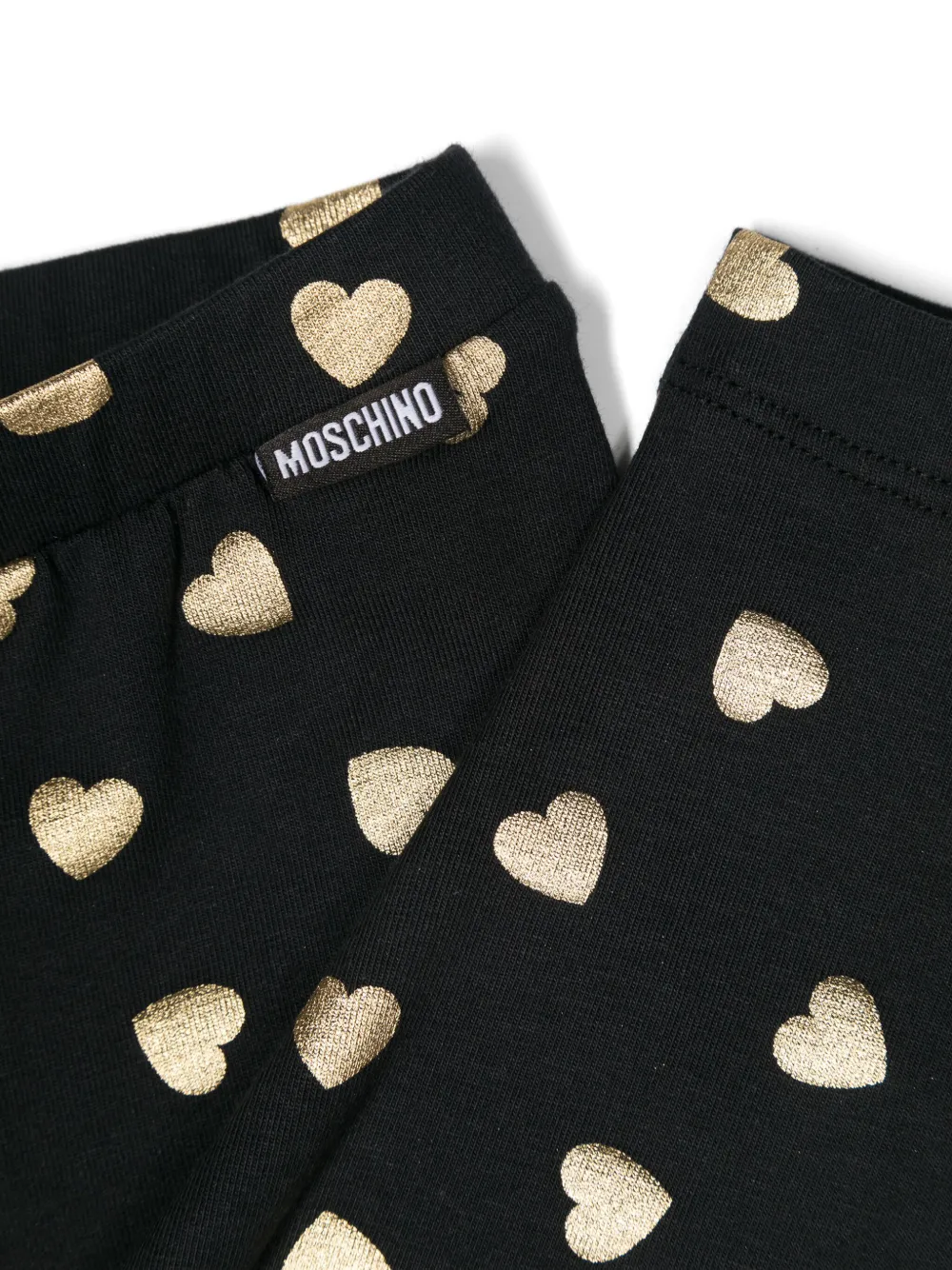 Moschino Kids Legging met hartprint Zwart