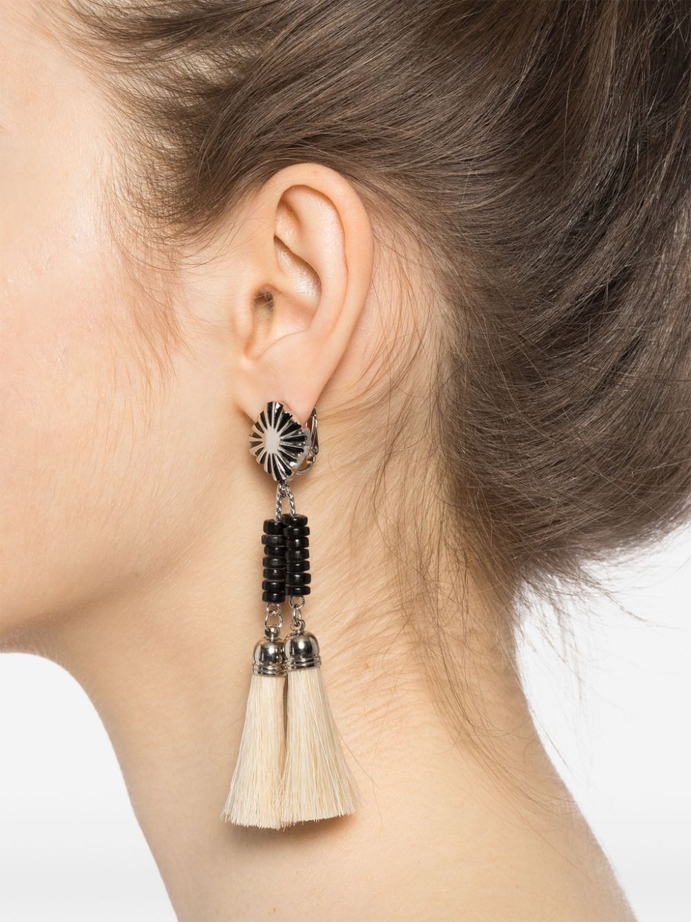 Toga Beads Fringe Earrings | Silver | FARFETCH TH