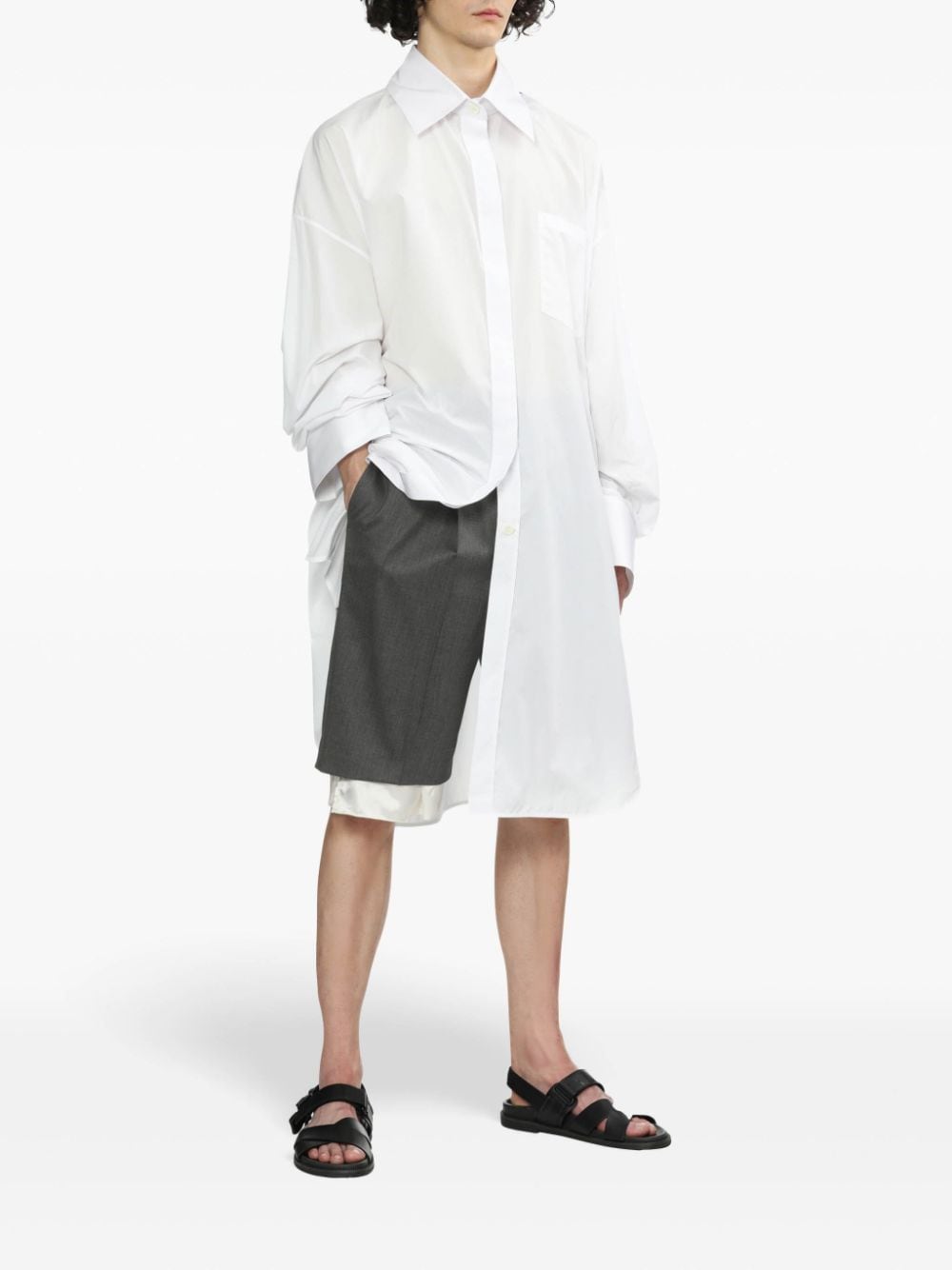 Shop Peter Do Oversize Cotton Shirt In 白色