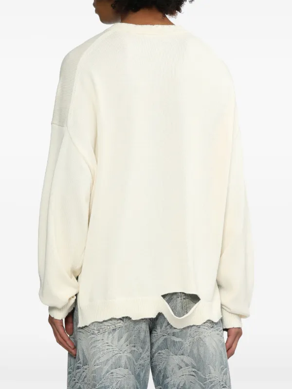 Helmut Lang ダメージ セーター | ホワイト | FARFETCH JP