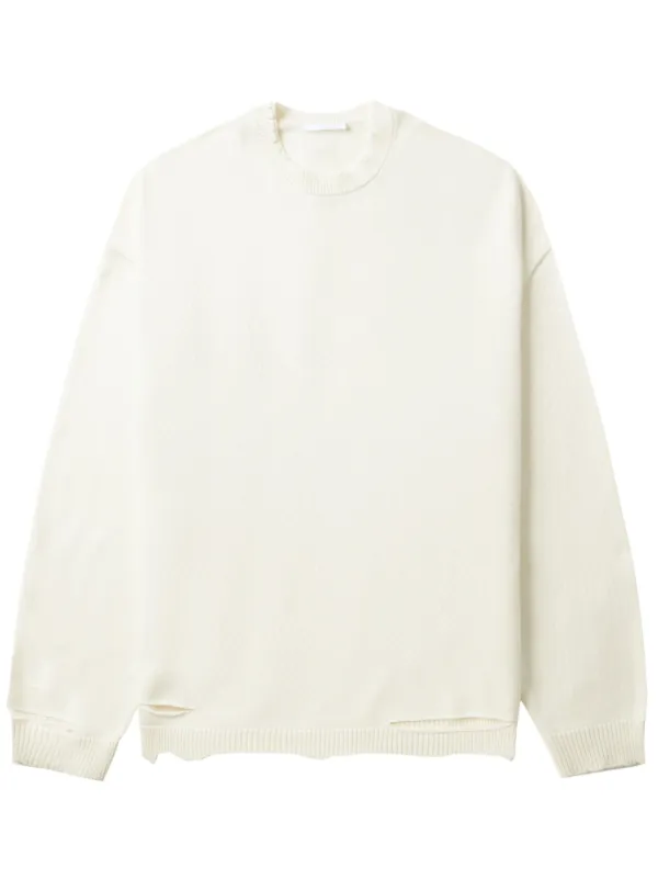 Helmut Lang ダメージ セーター | ホワイト | FARFETCH JP