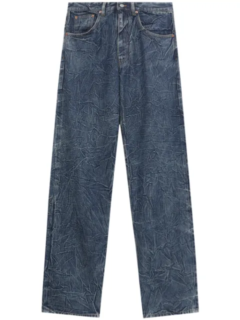 MM6 Maison Margiela appliqué crinkled straight jeans