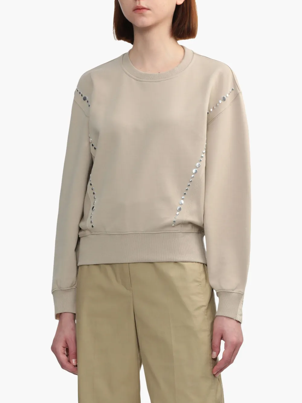 3.1 Phillip Lim Stud Detailing Sweatshirt In Neutrals