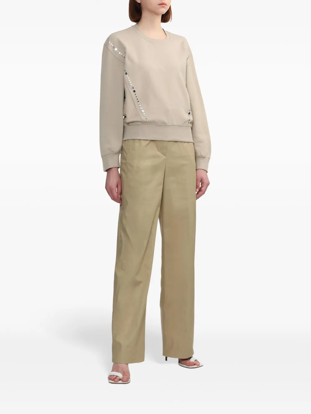 3.1 Phillip Lim Stud Detailing Sweatshirt In Neutrals