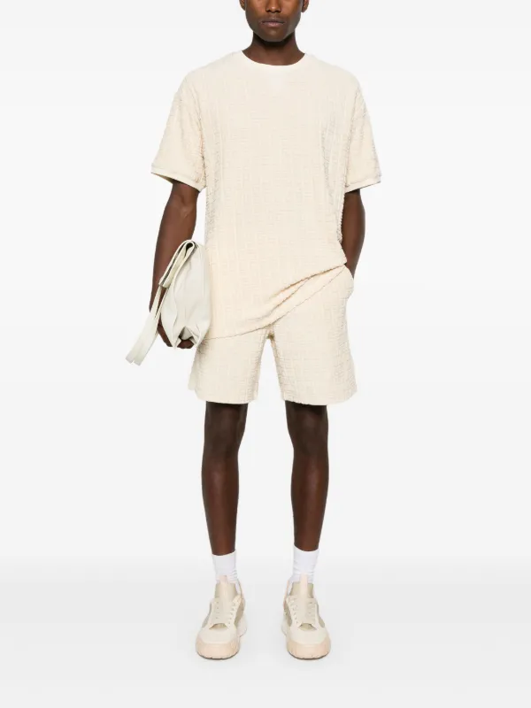 ショートパンツ GIVENCHY FW24 Cream silk blend shorts (BW514J15LV 105) Givenchy jacquard-pattern Bermuda Shorts | Neutrals | FARFETCH