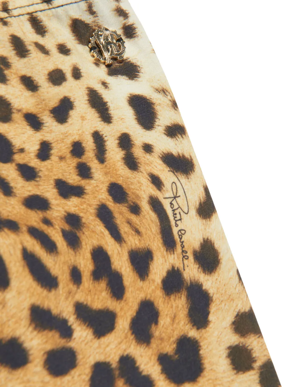 Shop Roberto Cavalli Junior Leopard-print Cotton Leggings In Brown