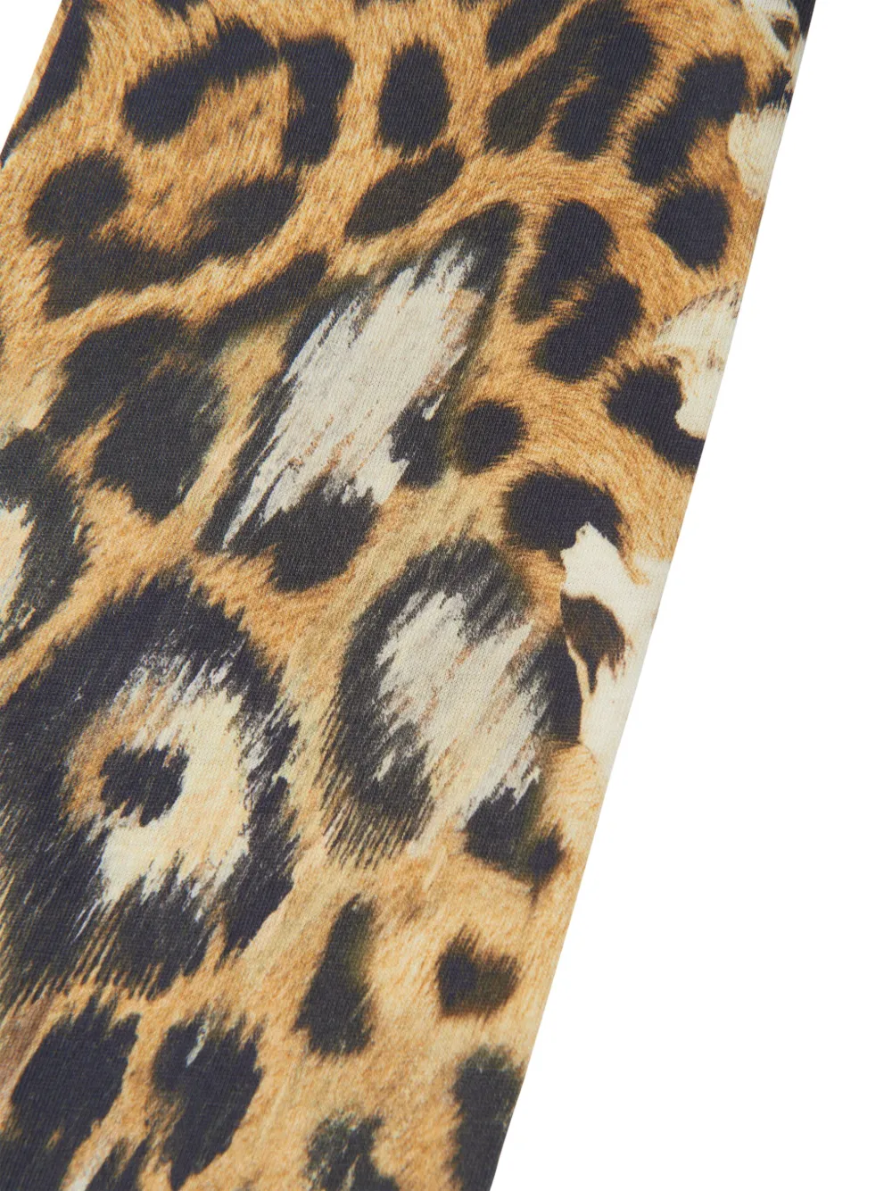Shop Roberto Cavalli Junior Leopard-print Cotton Leggings In Brown