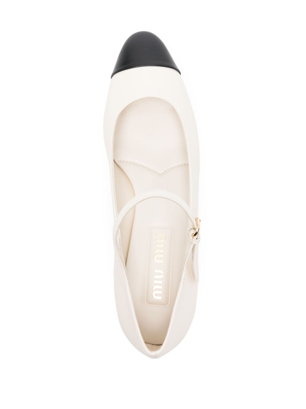 Miu 40 mm leren pumps Wit