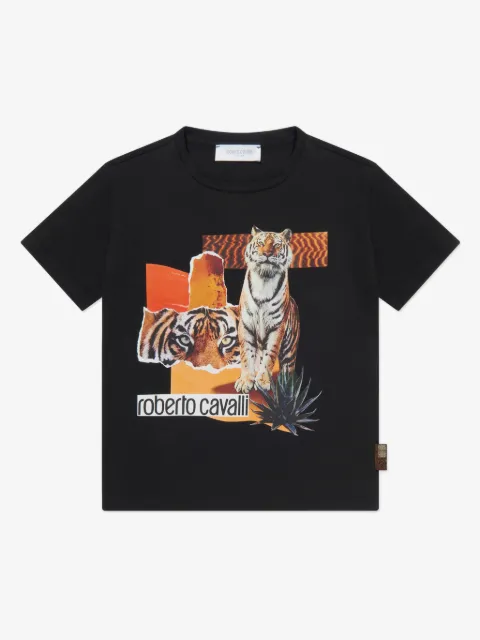 Roberto Cavalli Junior tiger-print cotton T-shirt 