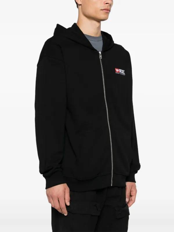 Diesel logo-embroidered Hoodie | Black | FARFETCH JO