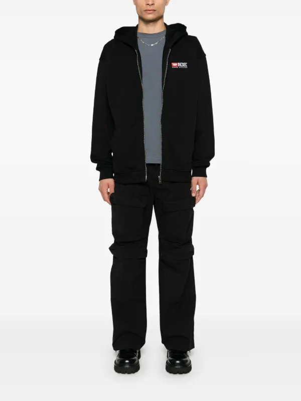 【送関込】DIESEL☆ディーゼル logo embroidered hoodie Diesel logo-embroidered Hoodie | Black | FARFETCH BH