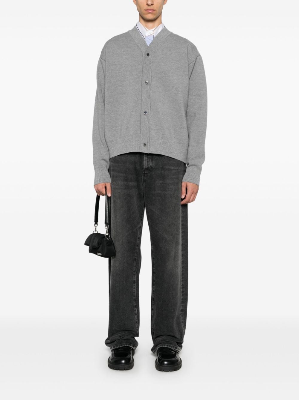 Shop Jacquemus Button-up Cardigan In Grey