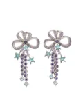 Collina Strada Bow Jangle amethyst earrings - Silver