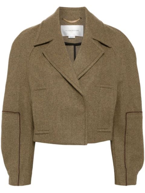 Victoria Beckham cropped wool peacoat