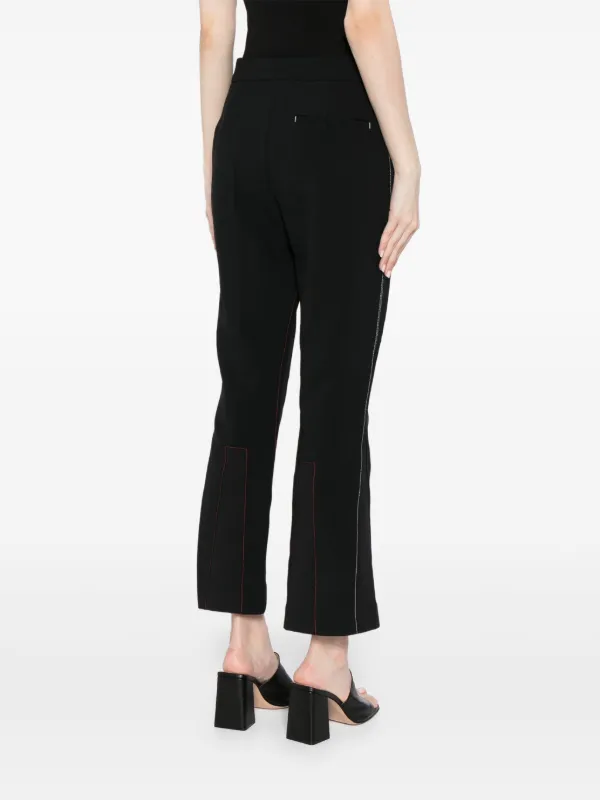 【Victoria Beckham】チェック high-riseフレアウールパンツ Victoria Beckham フレアパンツ | ブラック | FARFETCH JP