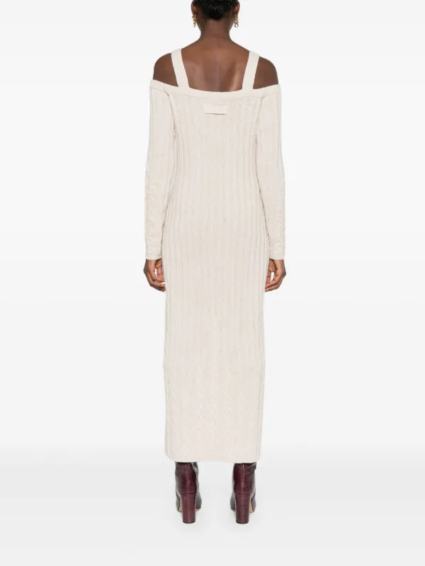 ribbed cold shoulder dress Astoria Rib Knit Off-The-Shoulder Dress