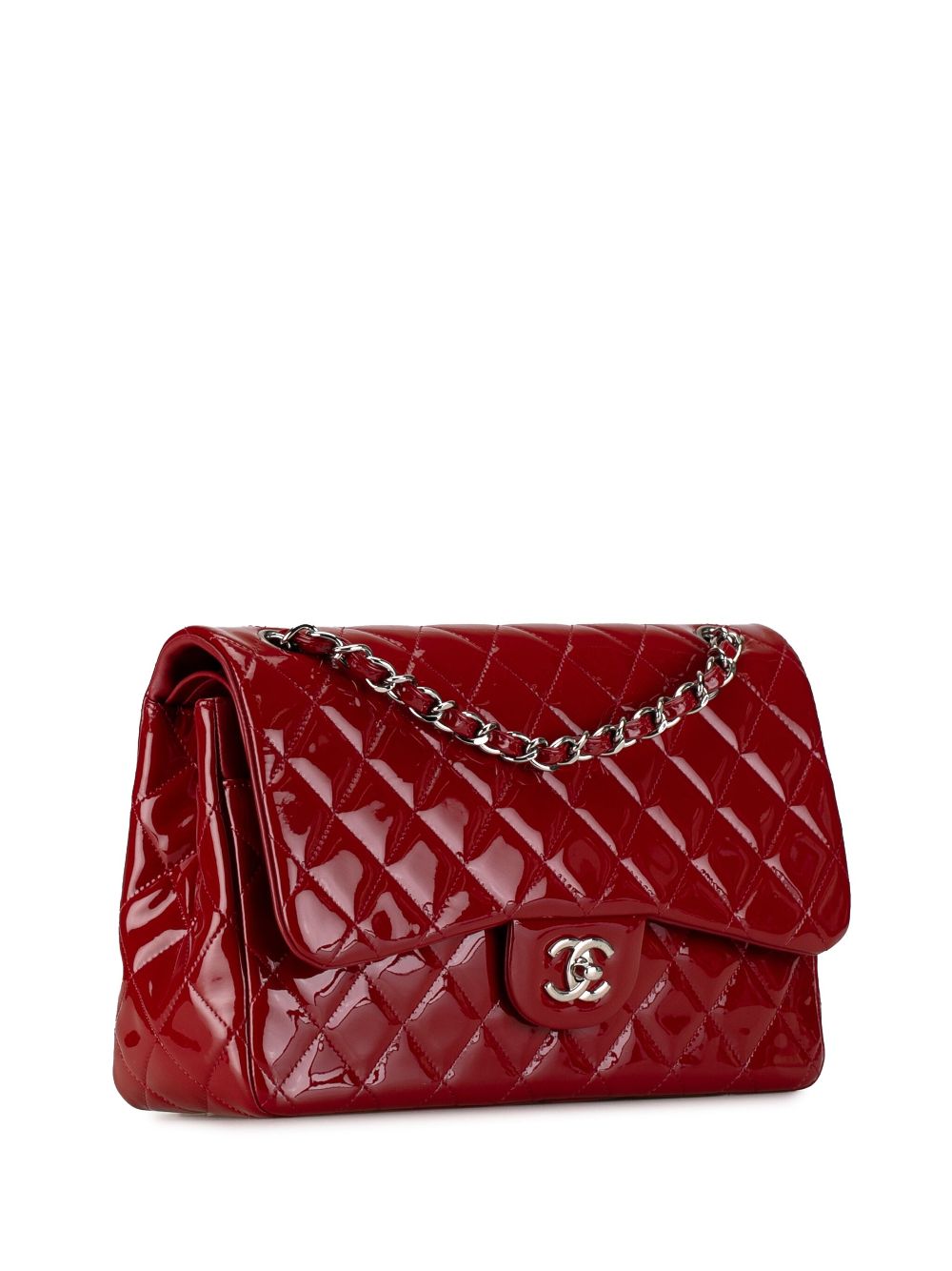 Affordable HOT SALE CHANEL 2013-2014 Jumbo Classic Patent Double Flap shoulder bag Women