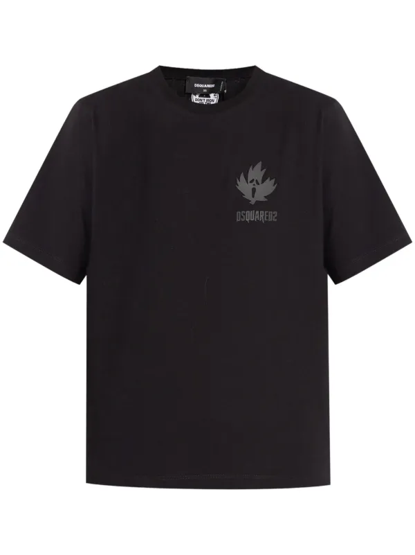 DSQUARED2 Horror Maple Leaf T shirt Black FARFETCH BH