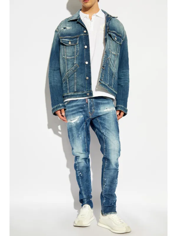 DSQUARED2 ダメージ デニムジャケット | ブルー | FARFETCH JP