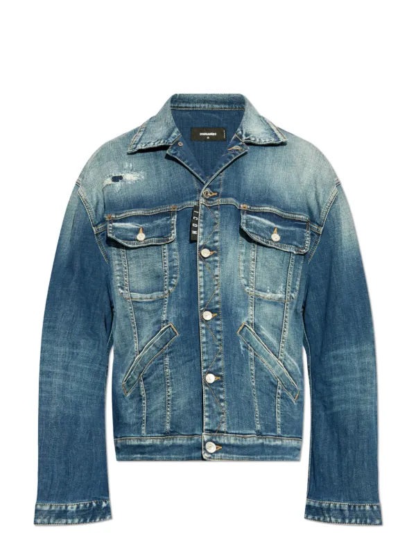DSQUARED2 ダメージ デニムジャケット | ブルー | FARFETCH JP
