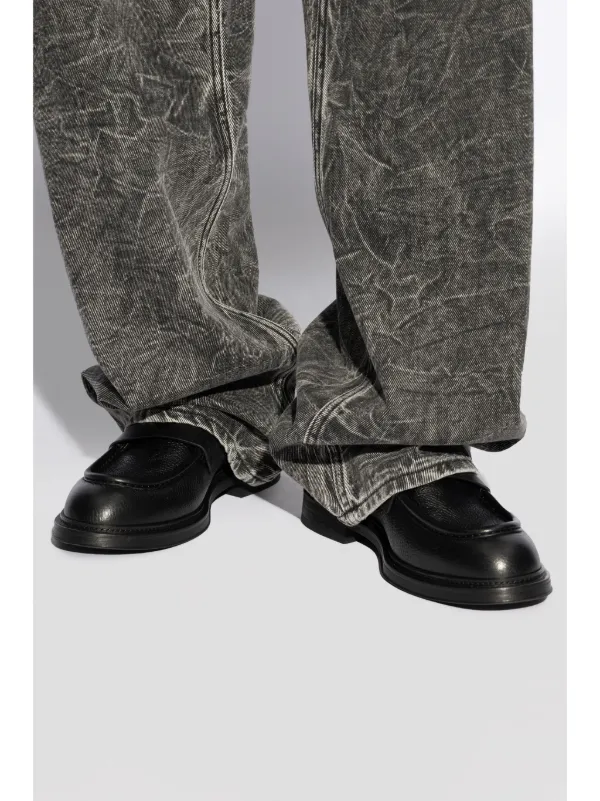 Emporio Armani Leather Penny Loafers | Black | FARFETCH