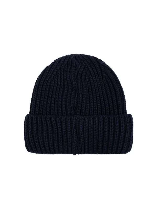 Emporio Armani logo-patch Knitted Beanie | Blue | FARFETCH ID