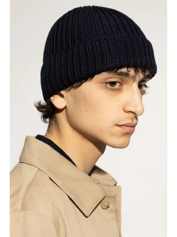 Emporio Armani logo-patch Knitted Beanie | Blue | FARFETCH ID