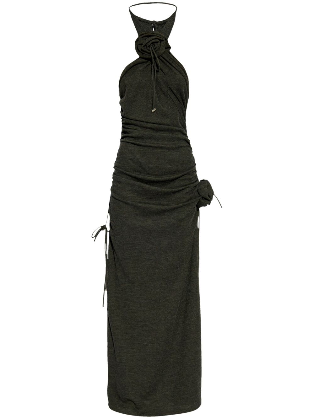 Shop Burberry Wool Maxi Dress In Grau