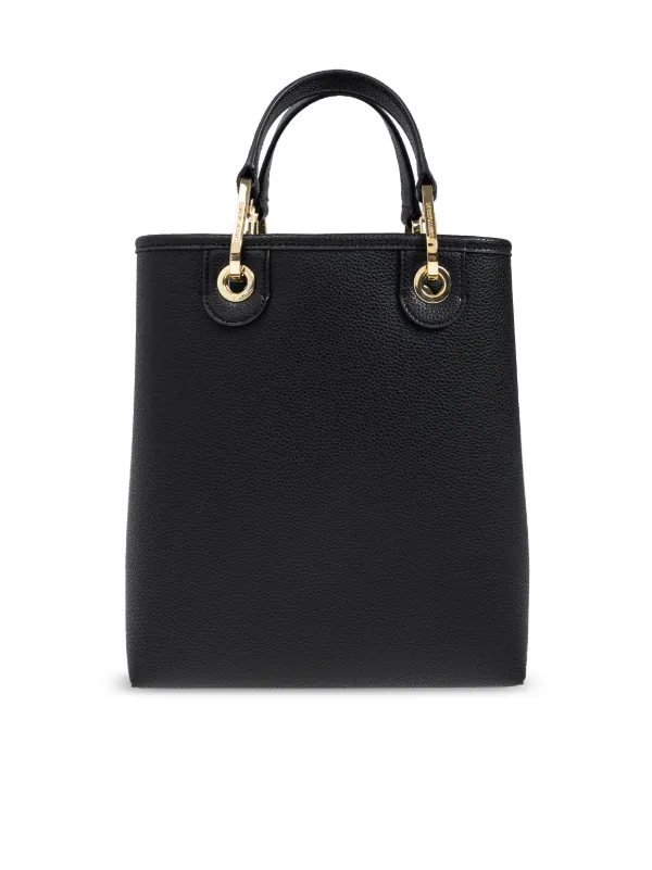 EMPORIO ARMANI myeabag ラフィアバッグ Emporio Armani MyEA Tote Bag | Black | FARFETCH